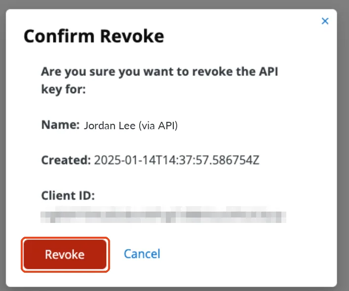 Property Meld Confirm Revoke window with the Revoke button marked